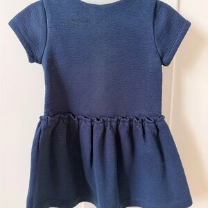 Jacadi Navy Blue Short Sleeve Peplum Dress